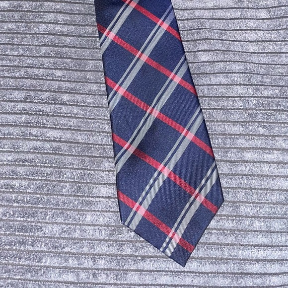 Lauren Ralph Lauren Other - Lauren Ralph Lauren Plaid Navy/red/whit Handmade Silk Tie